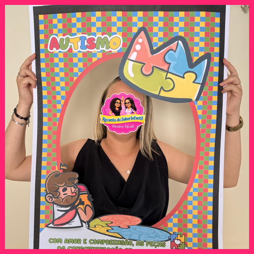 Painel para fotos - Conscientização que se Encaixa no Coração - Imagem 2