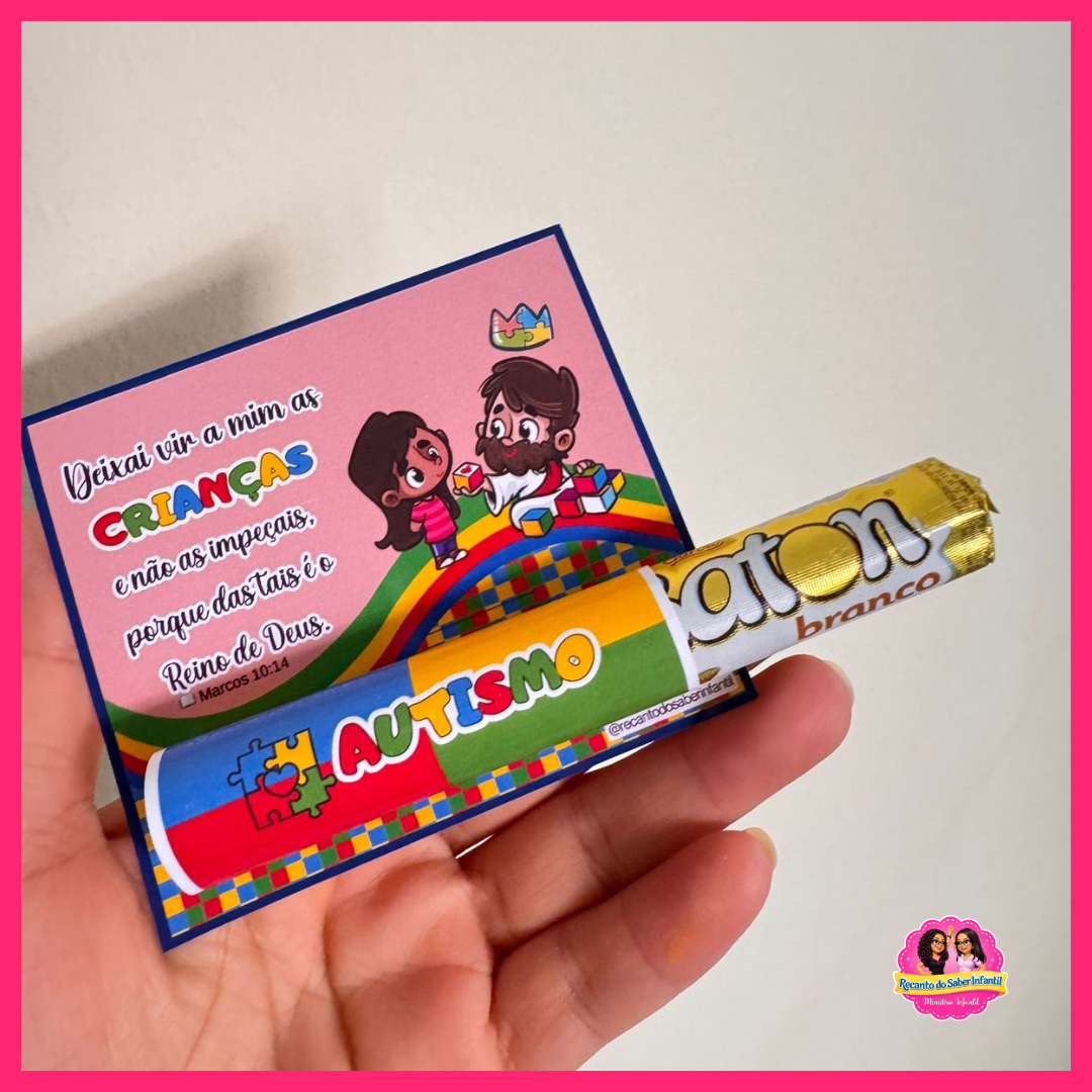 Cartão Porta Baton -Autismo – Jesus Ama Todas as Crianças - Imagem 3