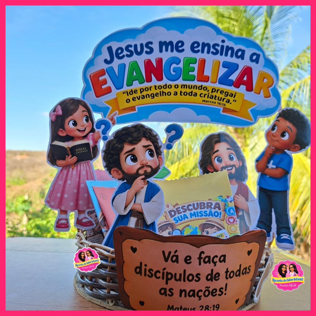 Cesta Jesus me ensina a Evangelizar ! "Missões" - Imagem 2