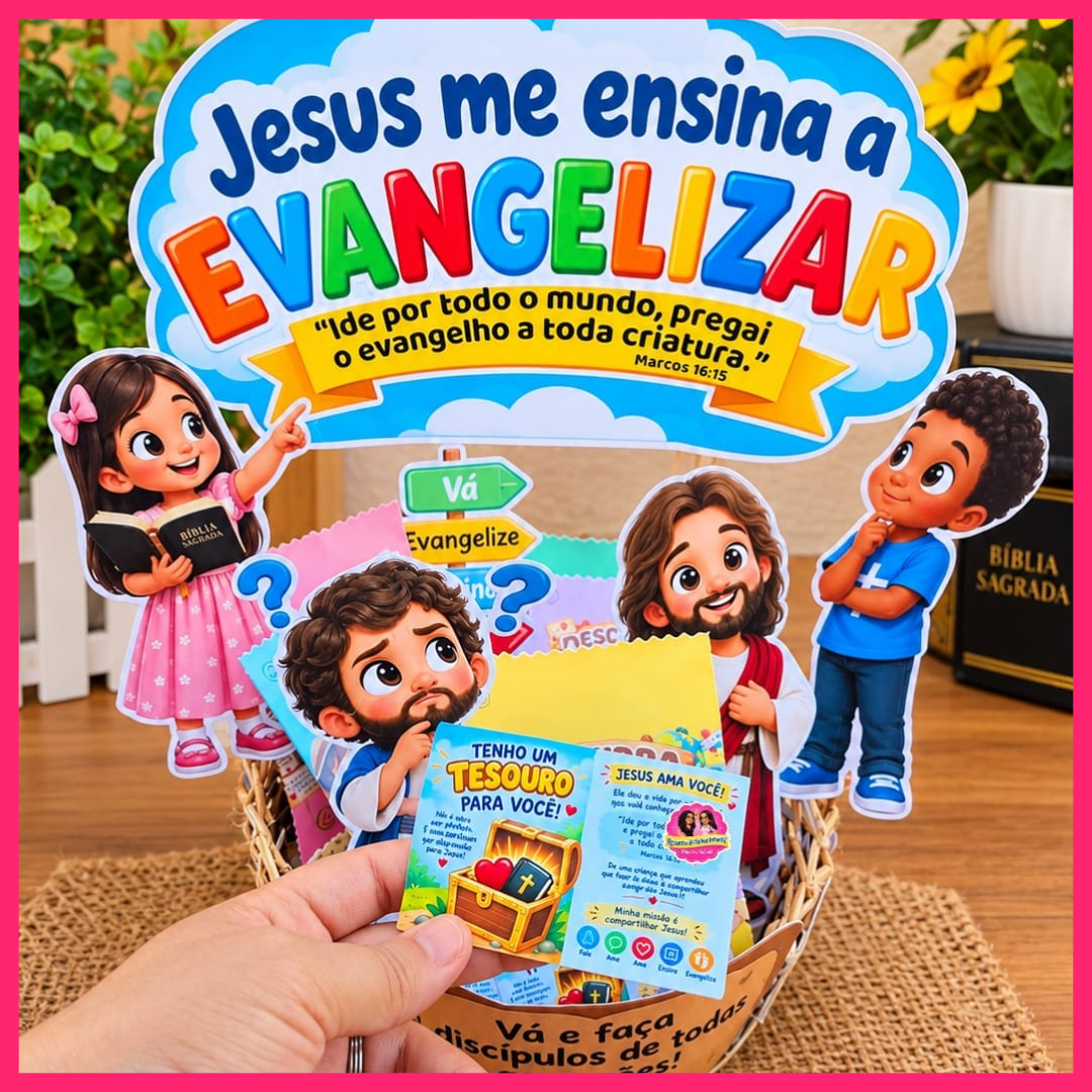Cesta Jesus me ensina a Evangelizar ! "Missões" - Imagem 3